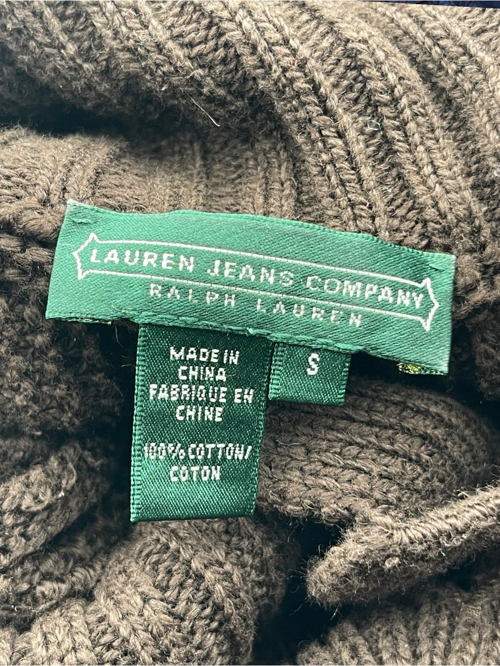 Lauren Ralph Lauren Chocolate Brown Cowl Neck Button Front Cardigan Sweater Sm - Picture 11 of 13